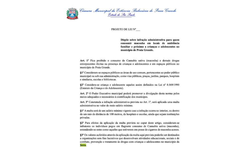 Projeto cita município capixaba