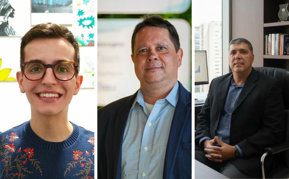 Caio Gracco Ancillotti (esquerda), Felipe Storch (centro) e Tadeu Penina (direita)