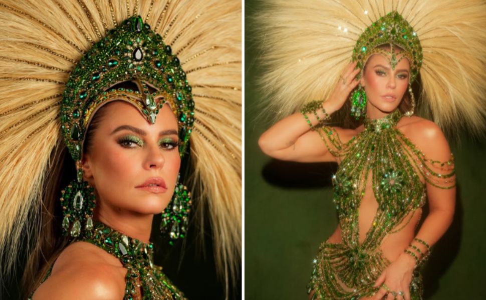 Paolla Oliveira foi coroada rainha de bateria da Imperatriz Leopoldinense neste sábado (17), no Rio de Janeiro