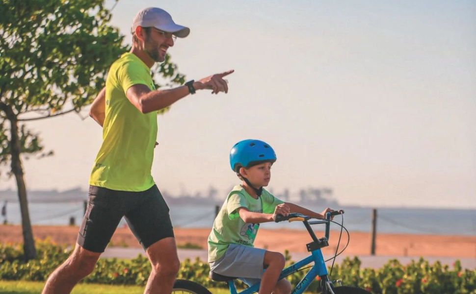 Guilherme acompanha o filho João Pedro, que estará na Corridinha Kids