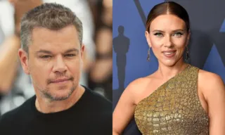 Imagem ilustrativa da imagem Matt Damon conta experiência 'horrível' de beijar Scarlett Johansson