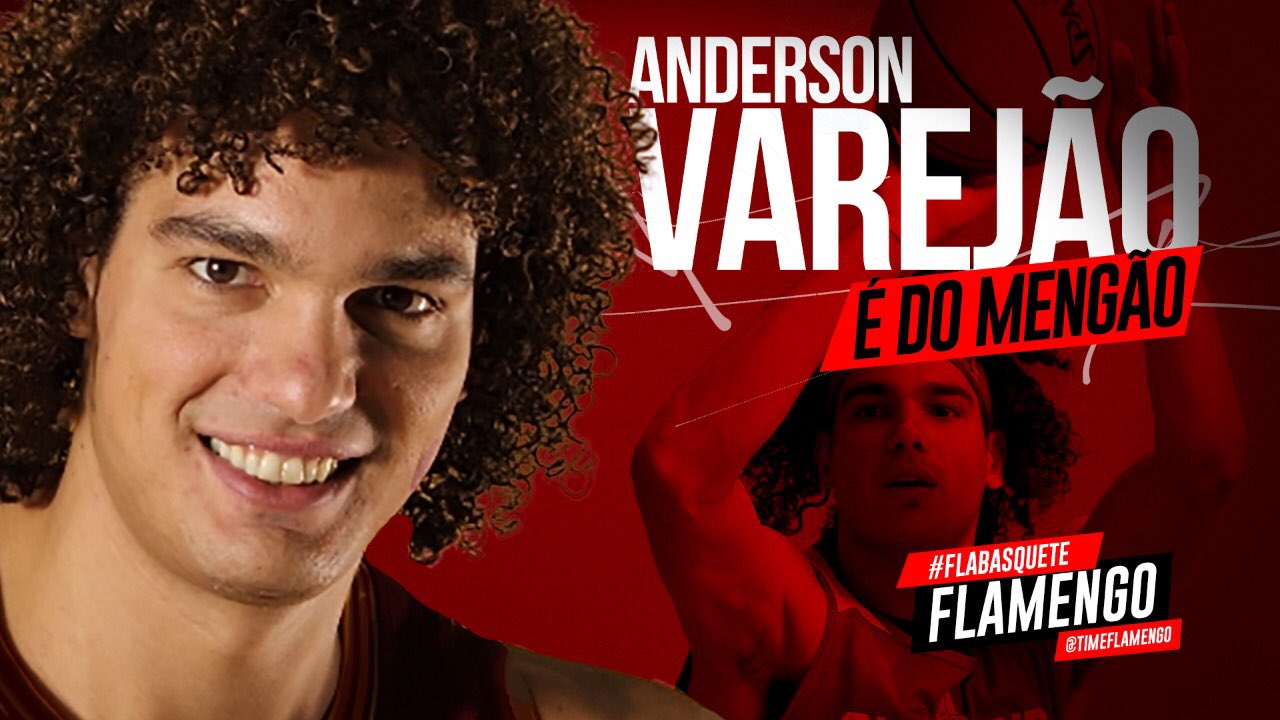 Anderson Varejão atuava na NBA desde 2004 e defendeu Cleveland Cavaliers e Golden State Warriors neste período. Foto: Twitter/Flamengo