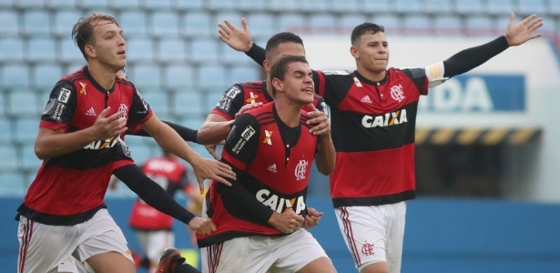 Jogadores do Fla comemoram gol contra o Coritiba. Foto: Staff Images/Flamengo