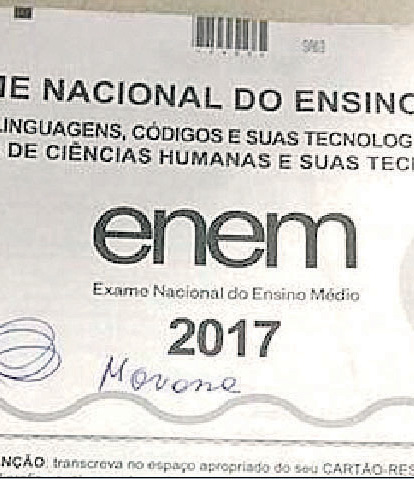 Prova do Enem que está sob suspeita. Foto: Divulgação/Polícia Federal