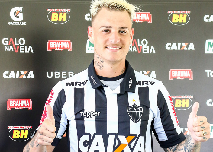 Roger Guedes provocou o Cruzeiro na apresentação. Foto: Bruno Cantini/Atlético
