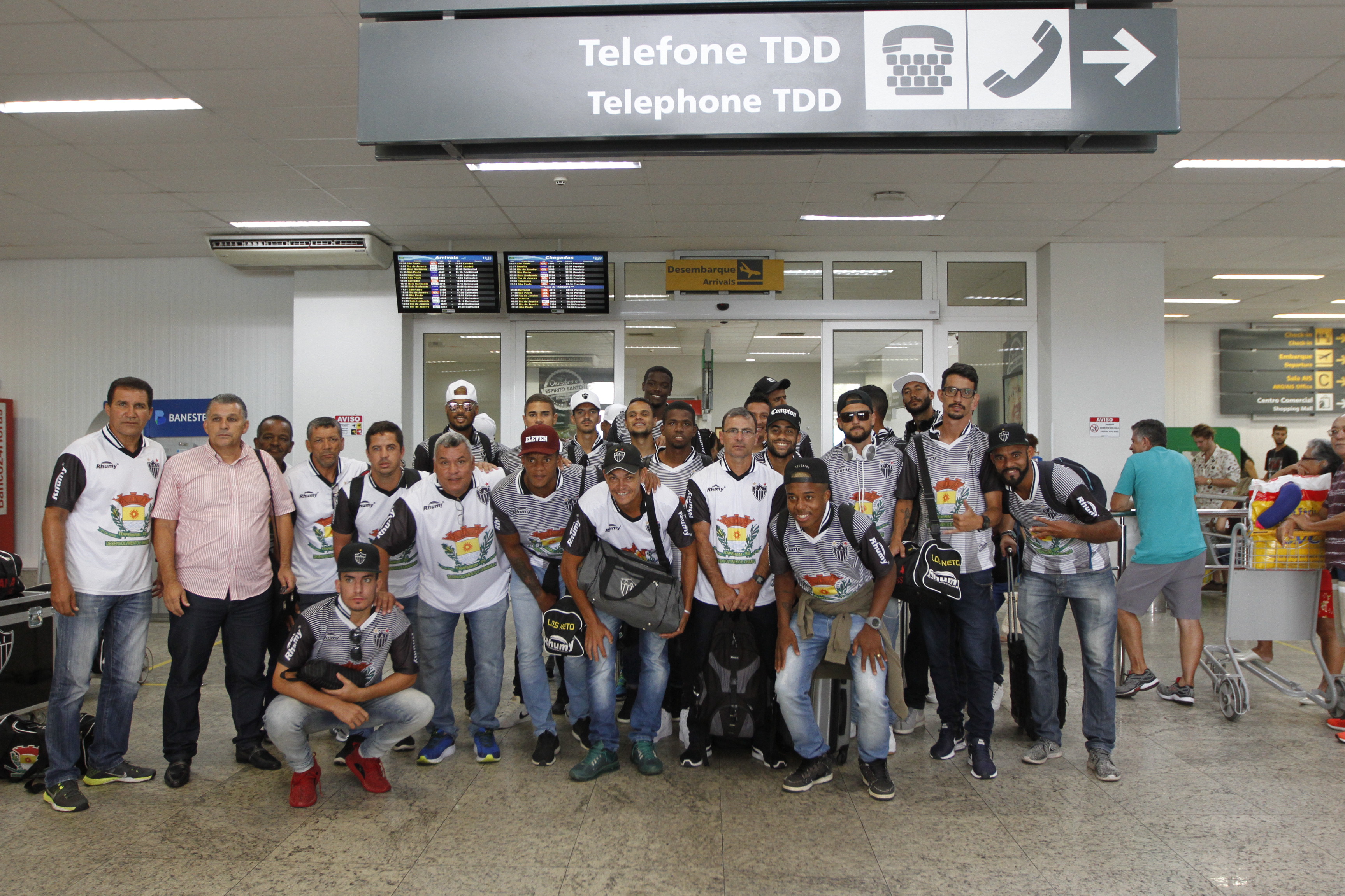 Atlético/ES chegou ao aeroporto de Vitória e foi direto para um hotel da capital. Foto: Kadidja Fernandes/AT