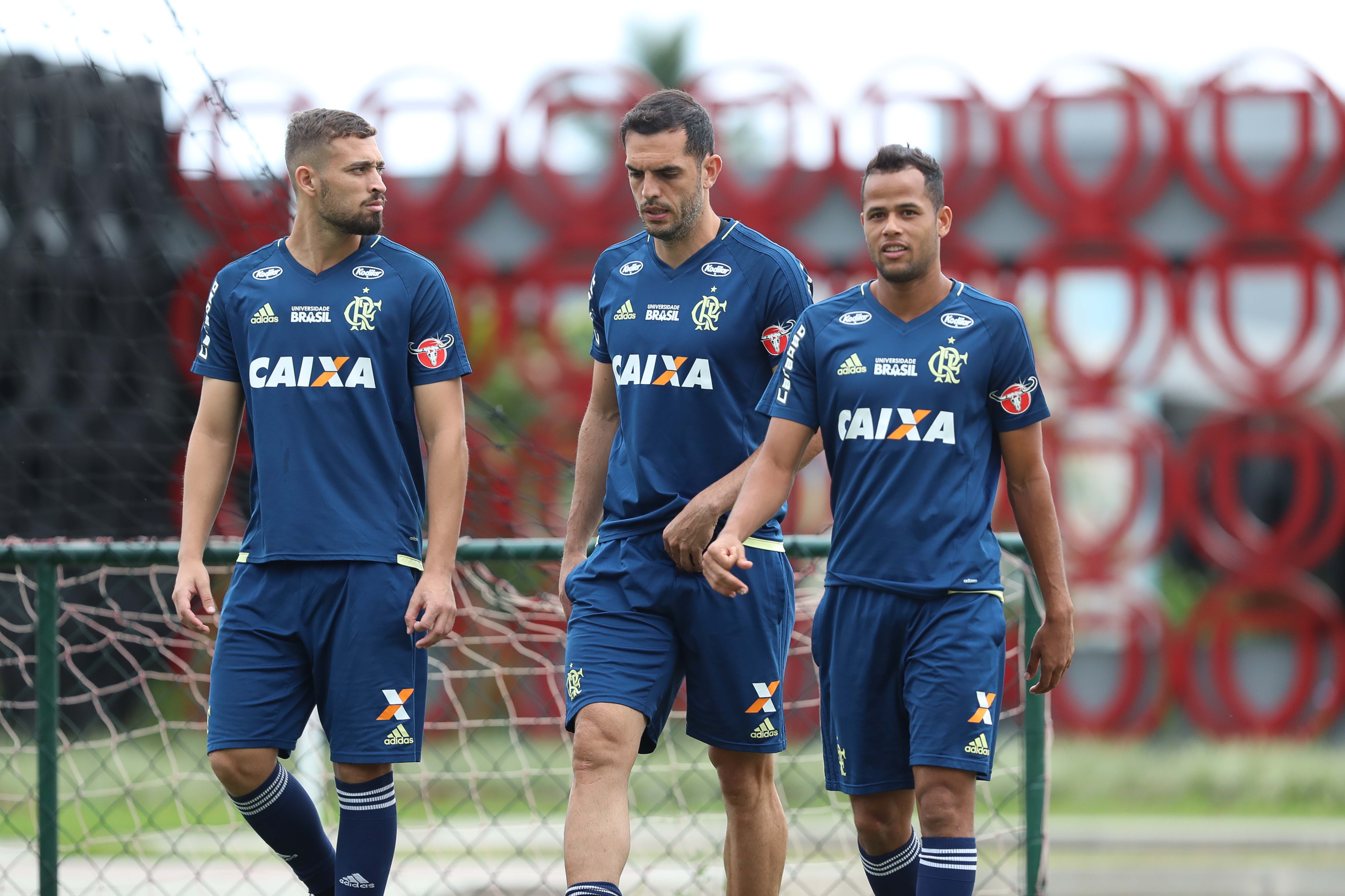 Jogadores após treino, realizado nesta terça-feira(27).Foto/Gilvan de Souza / Flamengo