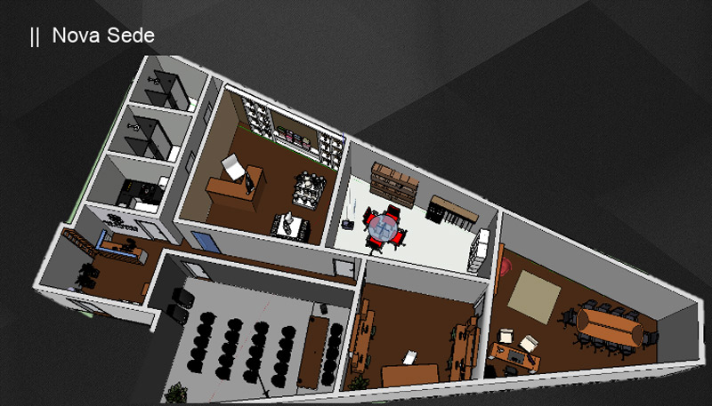 Projeção da nova sede administrativa do clube. Foto: Divulgação