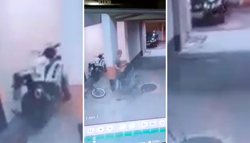 Câmeras de videomonitoramento registraram um dos furtos a bicicleta. Foto: Reprodução