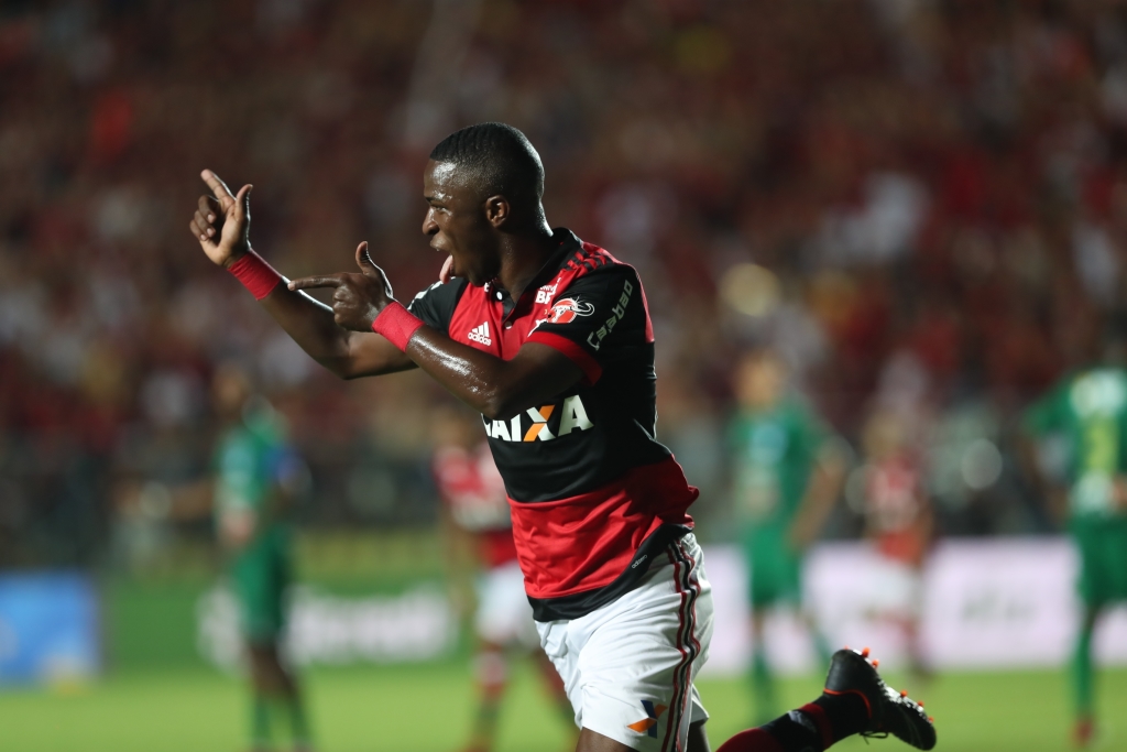 Vinicius Júnior comemora o segundo gol contra o Boavista. Foto: Gilvan de Sousa/Fla