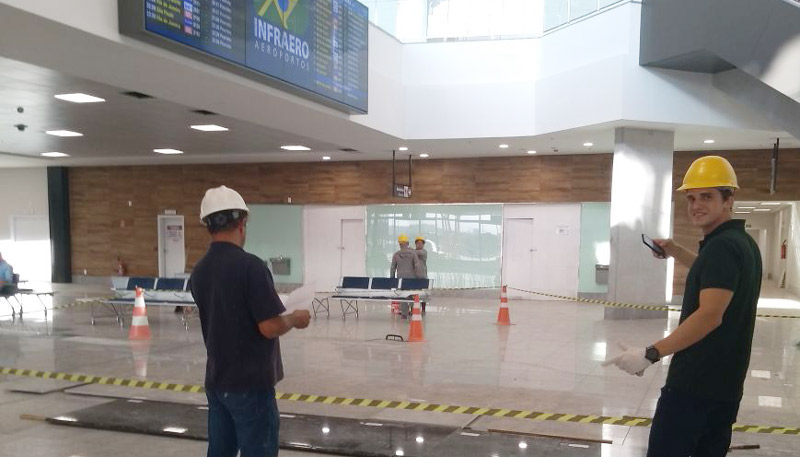 Área do novo terminal onde será o espaço VIP já está sendo preparada. Foto: Divulgação