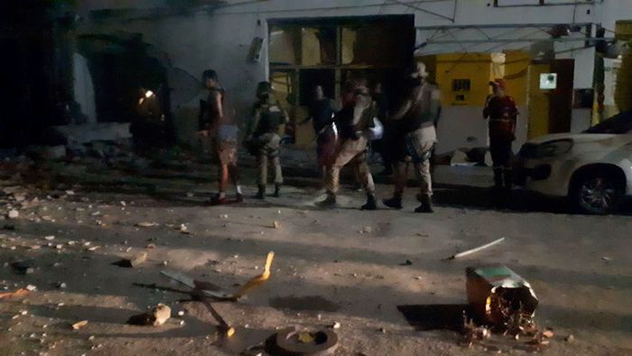 Sede da empresa ficou totalmente destruída pela ação dos bandidos. Foto: Divulgação