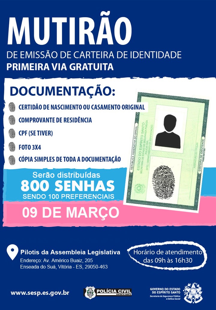 Foto/ Divulgação Sesp