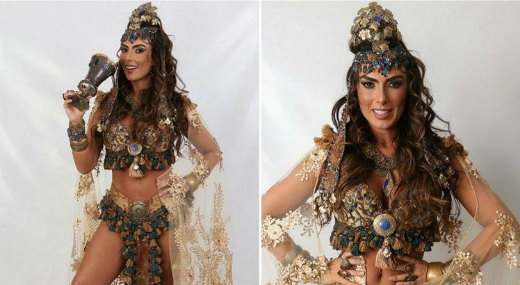 Nicole Bahls em preparação da peça. Foto: Divulgação