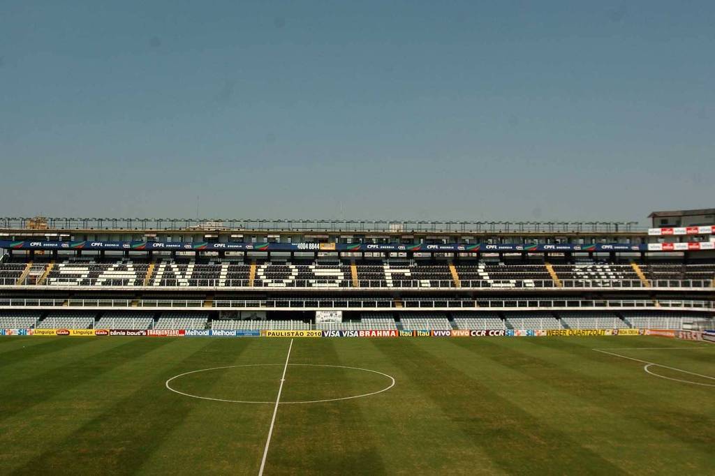 Arquibancada da Vila Belmiro, estádio do Santos. Foto: Divulgação/Santos