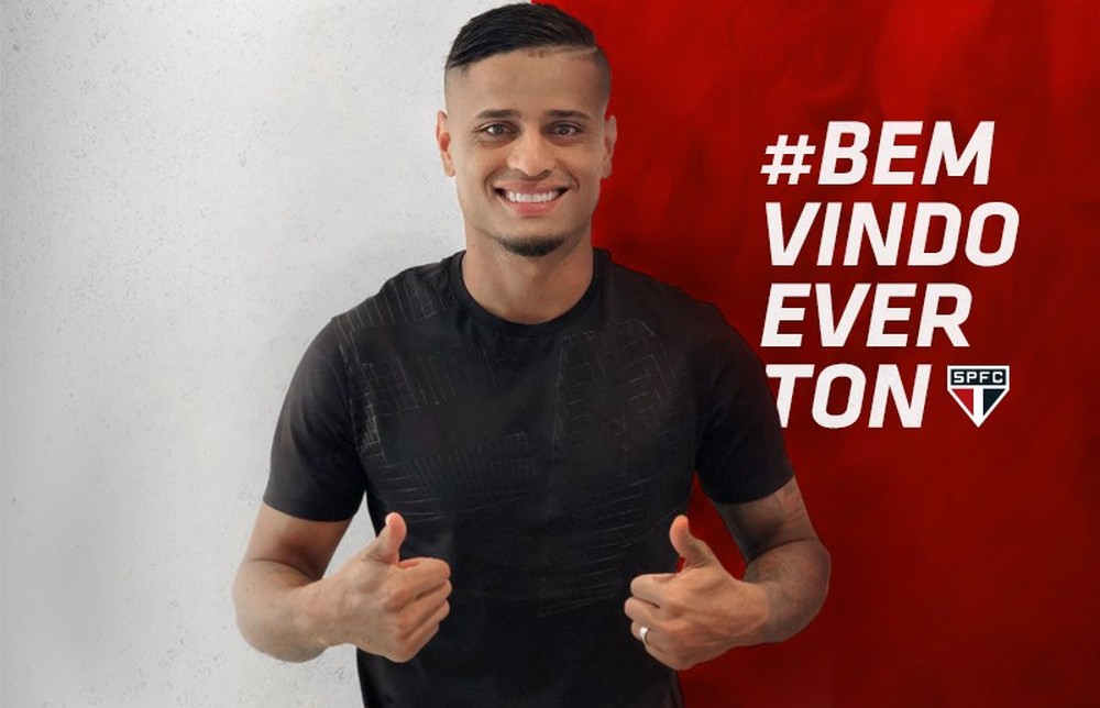 O contrato de Everton com o clube paulista terá validade de três temporadas, e a operação custou R$ 15 milhões. Foto: SPFC