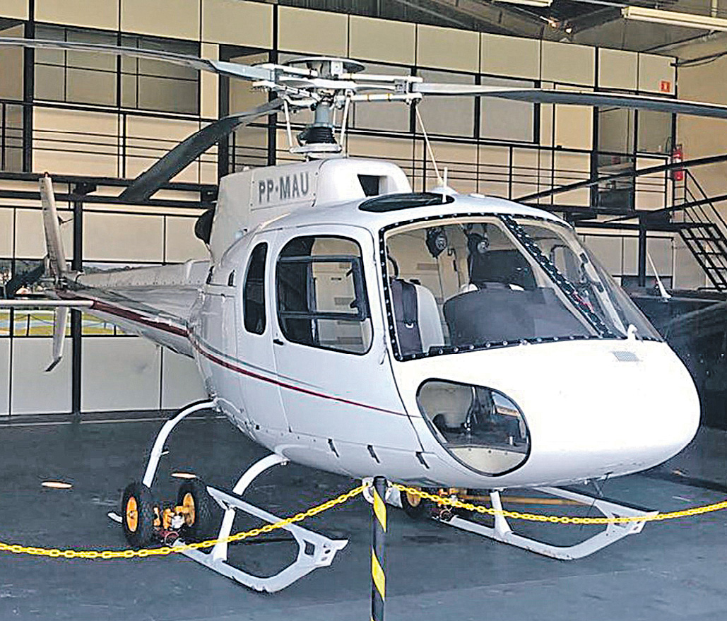 Helicóptero, segundo a polícia, era utilizado por facções criminosas. Foto: Divulgação/Polícia Civil de São Paulo