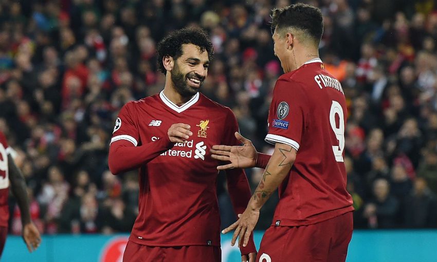 O atacante egípcio Mohamed Salah marcou o segundo, aos 44, depois de ganhar da zaga dentro da área. (Foto: Sam Williams/LiverpoolFC)