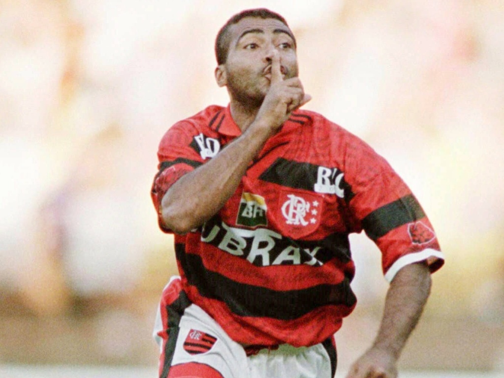 Romário jogou no Flamengo entre 95 e 96 e depois entre 98 e 99. Foto: Divulgação.