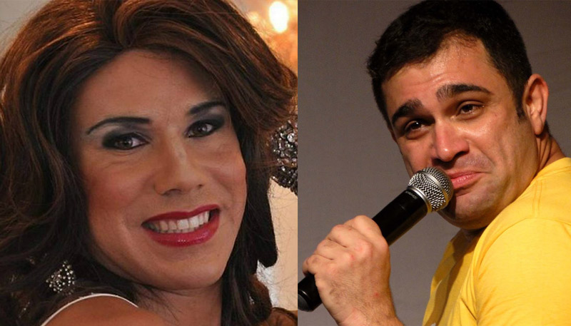 Tiago Barnabé, que faz a personagem Narcisa, e Evandro Sandro se envolveram em um acidente. Fotos: Divulgação