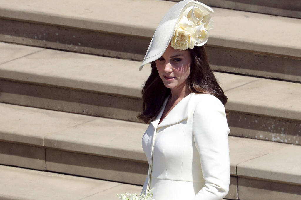 A duquesa de Cambridge no casamento de Harry e Meghan. (Foto: Reprodução)