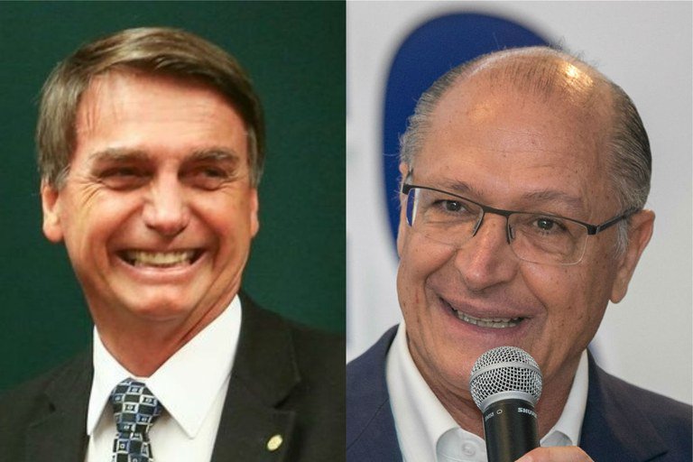 Bolsonaro falou sobre posição de Alckmin nas pesquisas de intenção de voto. (Fotos: Agência Brasil e Divulgação)