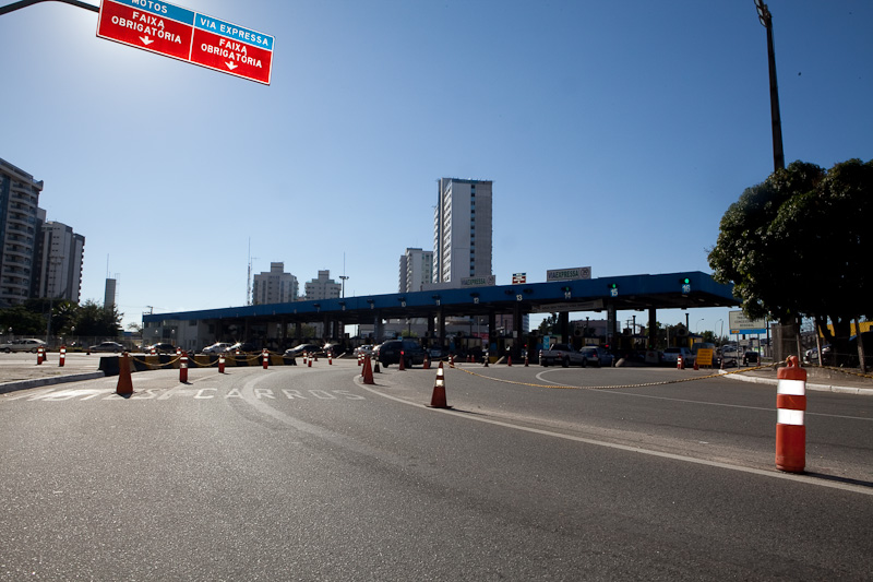Praça do pedágio em Vitória (Foto: Rodosol)