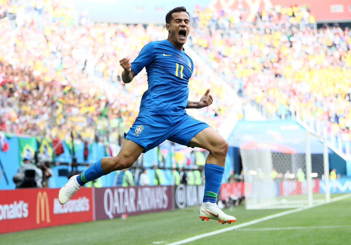 Phillipe Coutinho marcou o primeiro gol e foi eleito o melhor jogador da partida. (Foto: Reprodução/Twitter/@fifaworldcup_pt)