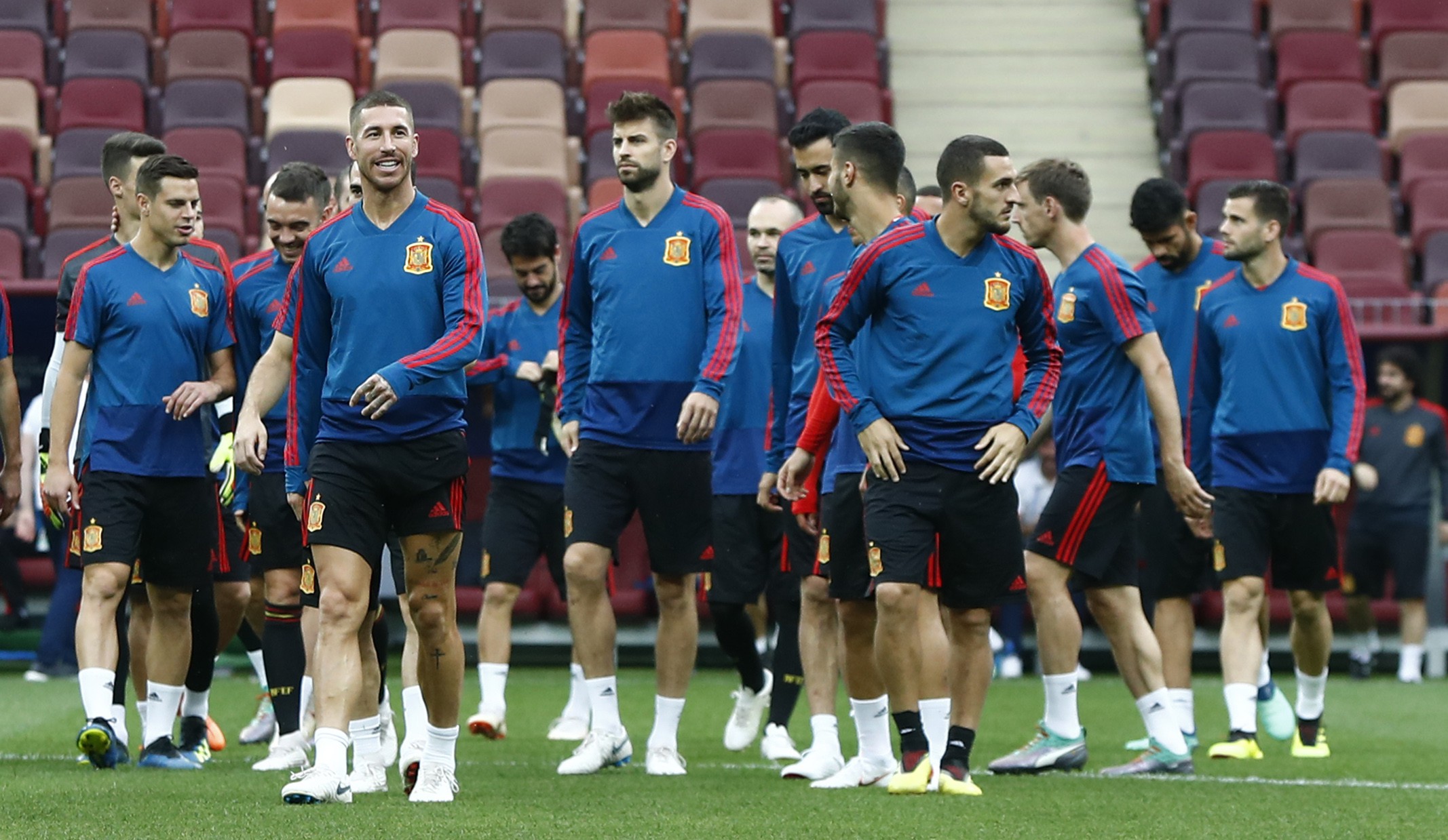 Piqué em treino com a seleção da Espanha. (Foto: Divulgação / Seleção Espanhola)