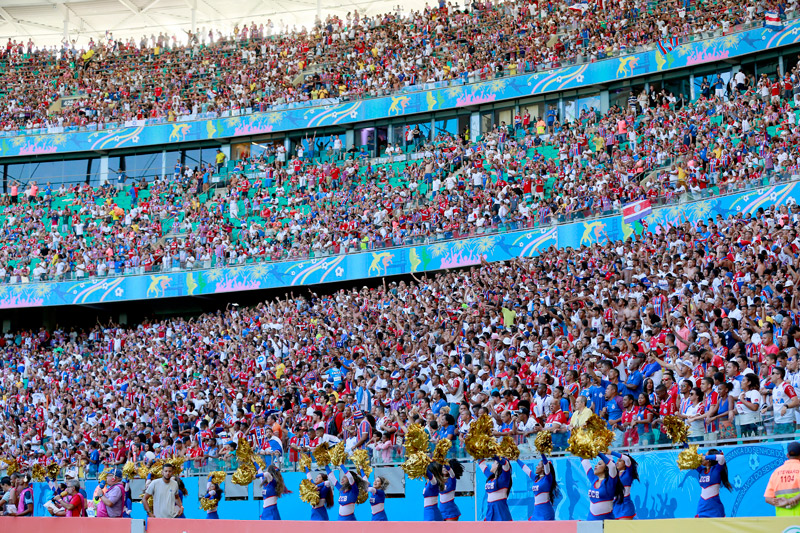 Torcida do Bahia faz a festa após goleada (Foto: Felipe Oliveira / EC Bahia)