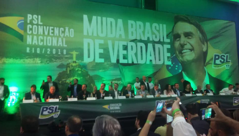 Convenção do PSL confirmou o nome de Bolsonaro (Foto: Divulgação / Facebook)