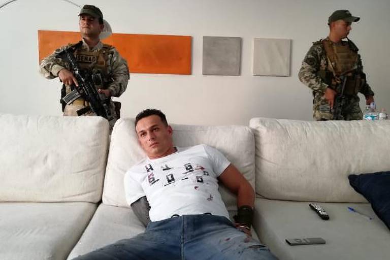 Eduardo Almeida tentou fugir, mas foi detido por agentes antidrogas. (Foto: Senad/Divulgação)