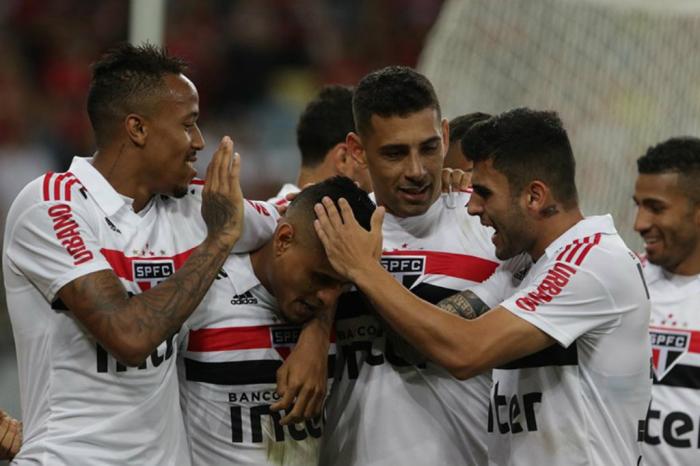 Everton marcou em seu primeiro encontro com o ex-clube. (Foto: Rubens Chiri/Divulgação/São Paulo)