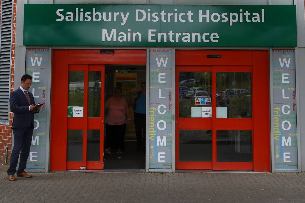 O hospital em Salisbury onde a mulher ficou internada é o mesmo que tratou o ex-espião e sua filha. (Foto: Reprodução)