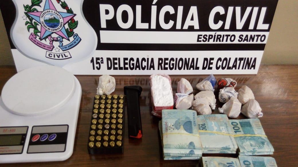 Apreensão de drogas, dinheiro e munição em Colatina (Foto: Divulgação)