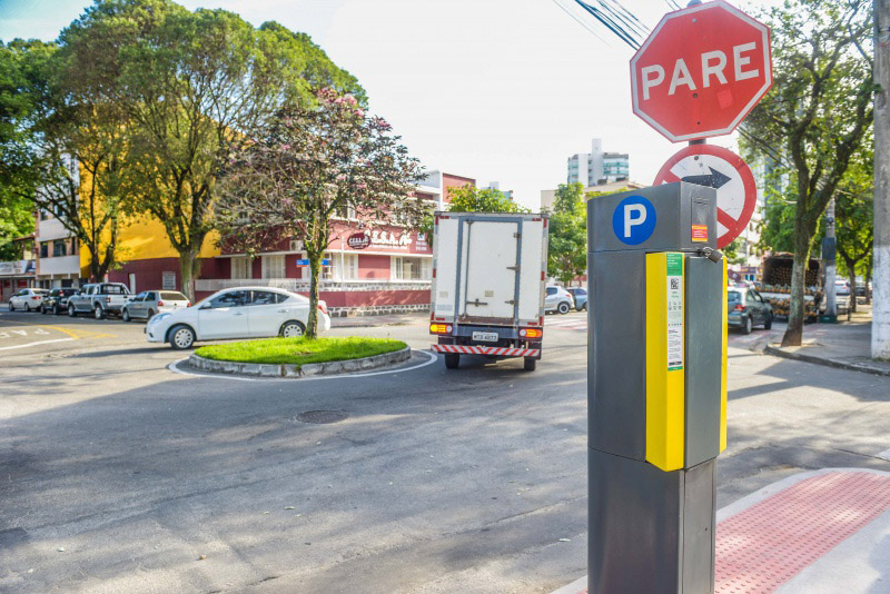 Parquímetro na Praia do Suá, em Vitória (Foto: André Sobral/PMV)