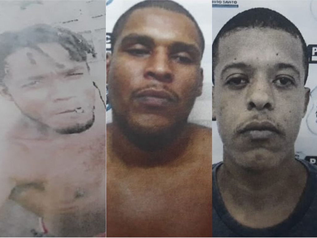 Gean Gaia de Oliveira, Alan Gaia de Oliveira e Rafael Batista Lemos estão foragidos. (Foto: Divulgação Sesp)