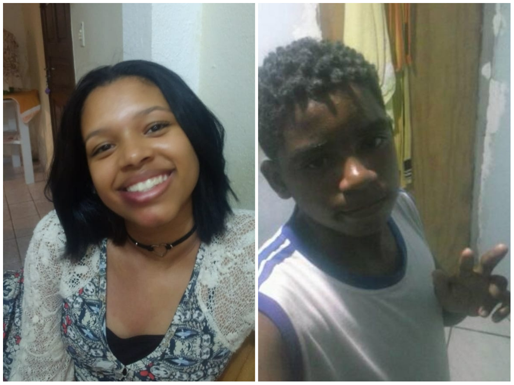 Evelin, de 12 anos, e João Victor, de 16, sumiram após saírem da escola em Santa Lúcia. (Foto: Acervo pessoal)