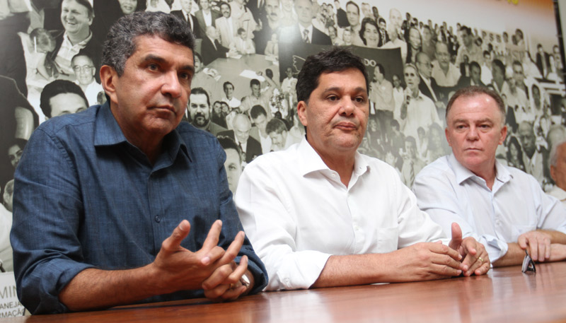 Vidigal, Ricardo e Casagrande: parceria entre PDT, PSDB e PSB será mantida no Estado, segundo socialista (Foto: Antonio Moreira/AT)