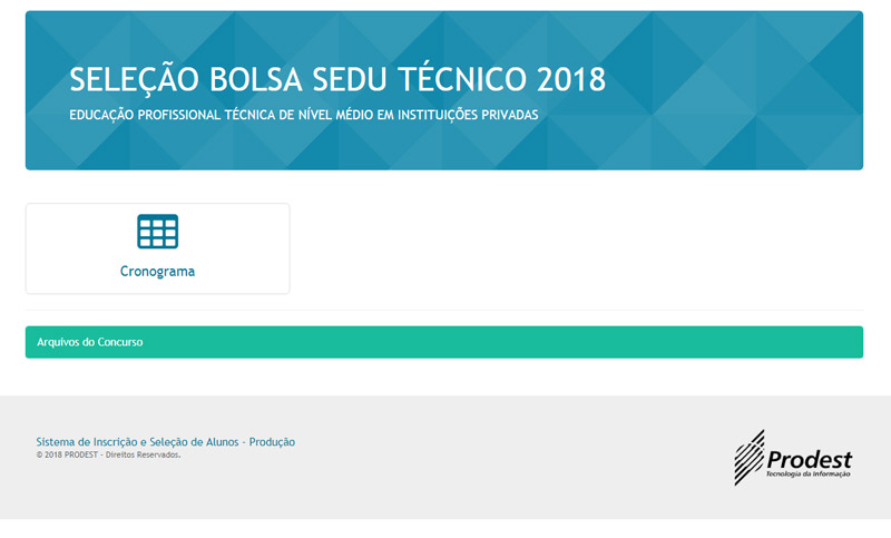 Site do Bolsa Sedu: inscrições começam nesta quinta-feira (Foto: Reprodução)
