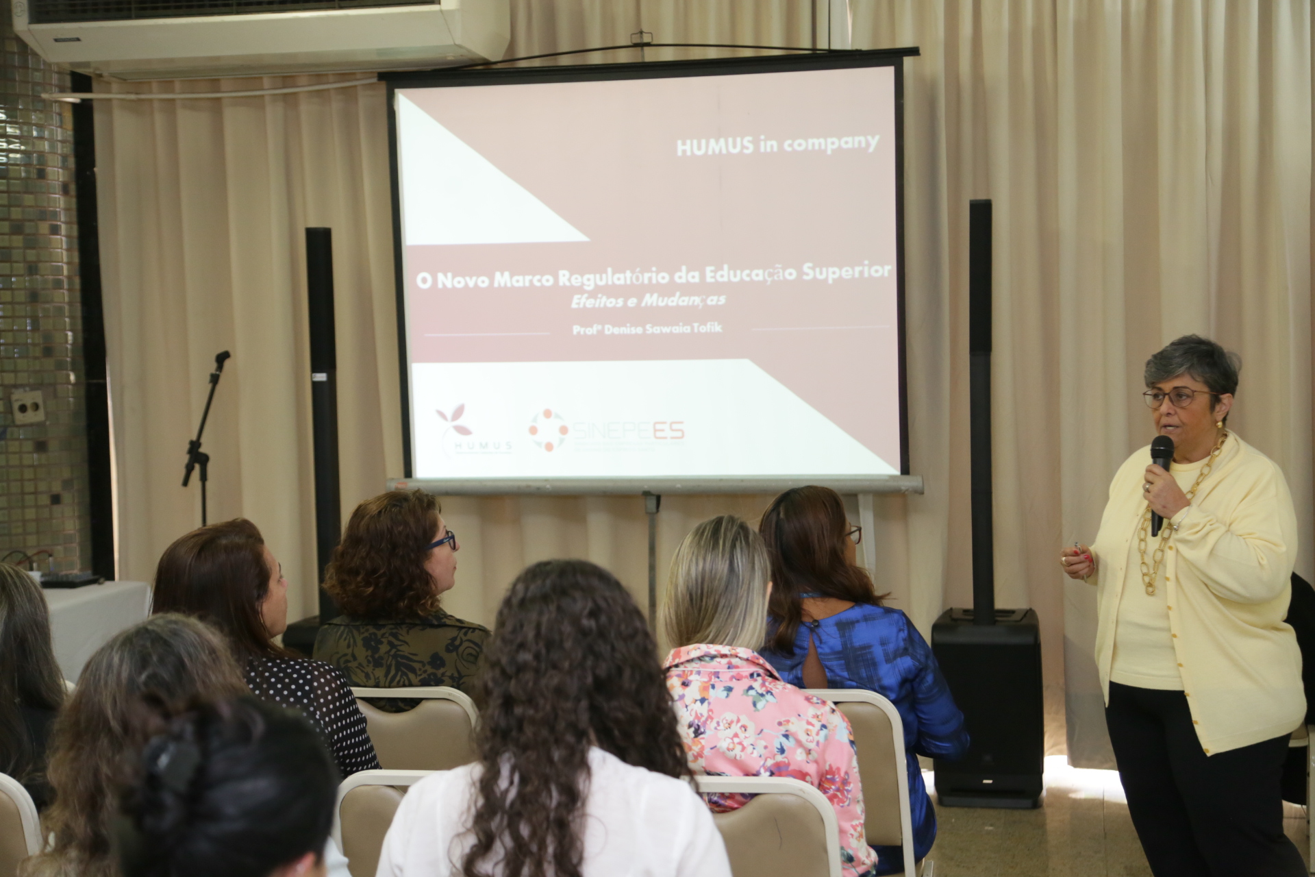 Workshop ministrado pela professora Denise Sawaia Tofik (Foto: Jefferson Rocio/ Divulgação do Sinep)