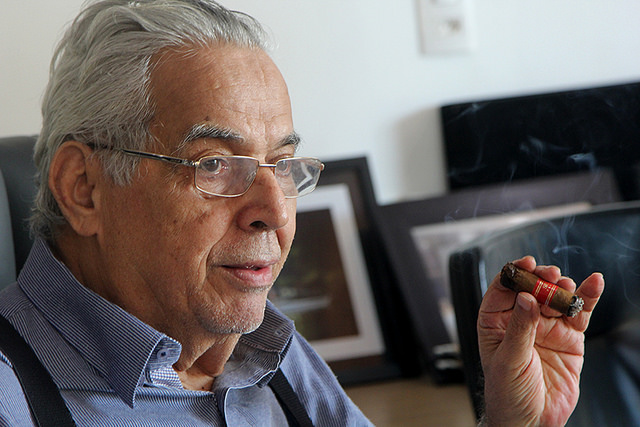 Semblante frágil de Eurico Miranda chamou atenção. (Foto: Paulo Fernandes/vasco.com.br)