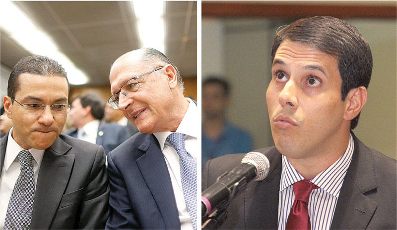 Marcos Pereira e Alckmin: parceria entre os partidos rifou Amaro Neto (Foto: Divulgação e Thiago Coutinho/AT)