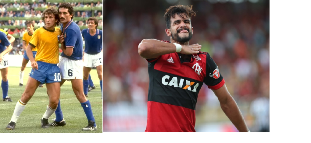 Zico e o Ceifador em campo. (Foto: Montagem a partir de reproduções da internet)