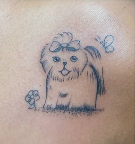 Uma das tatuagens feitas por Michele. (Foto: Reprodução/Facebook)