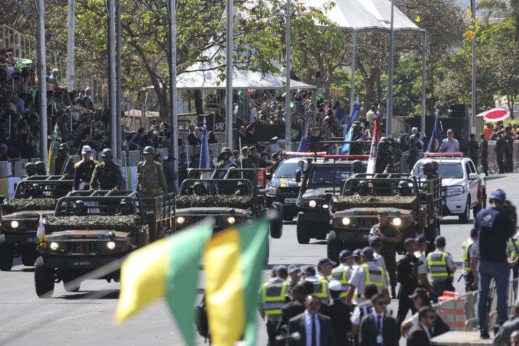 Desfile cívico-militar na Esplanada dos Ministérios, em Brasília (Foto: Fabio Rodrigues Pozzebom/Agência Brasil)