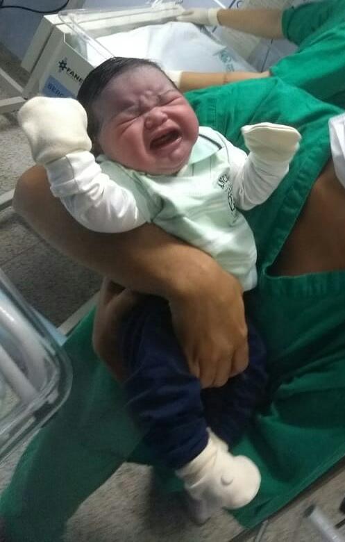 Bryan nasceu de cesárea em um hospital de Vila Velha (Foto: Acervo pessoal)
