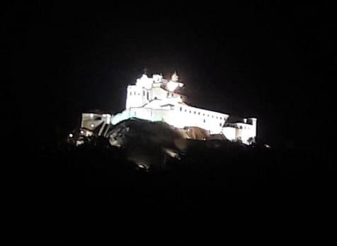 Convento da Penha recebe testes com a nova iluminação (Foto: Divulgação/Whatsapp)