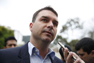 O filho mais velho de Jair Bolsonaro, o deputado estadual, Flávio Bolsonaro (Foto: Tânia Rêgo/Agência Brasil)