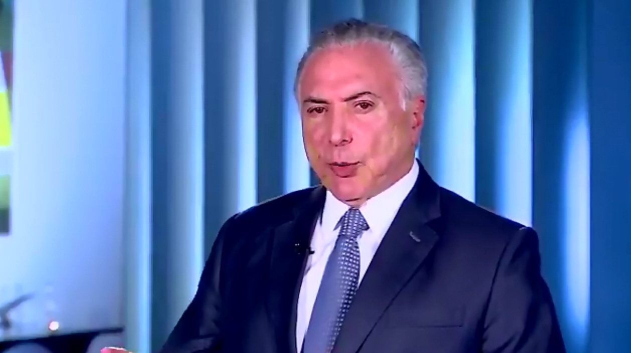 Temer em vídeo que fala de Alckmin (Foto: Reprodução/ Twitter)